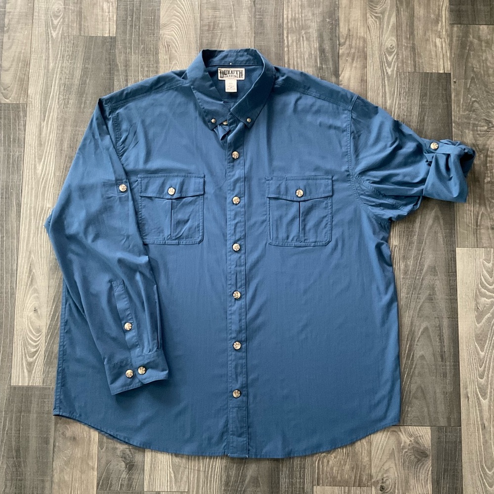 Duluth DuluthFlex Armachillo Cooling Long Sleeve Shirt Men’s 2XL Blue 45203